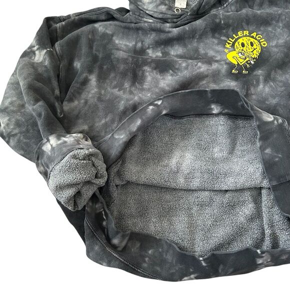 Killer Acid Miles Of Smiles Grey & Black Tie Dye Hoodie - Picture 6 of 7